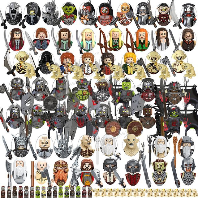 DR.TONG Mini-Actionfiguren Orks Zwergen Elfen Rohan-Ritter Armee, Zubehör - Bild 1