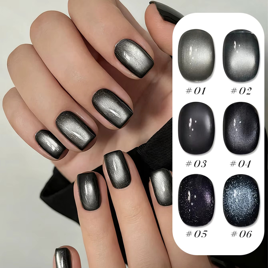 MIANEL NAIL Gel-Nagellack, Schwarz, Schimmernd, 10 ml - Bild 2