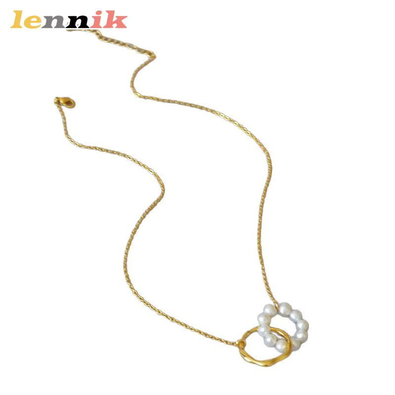 LENNIK Perlenkette, vergoldetes Messing, Gold, Damen - Bild 2