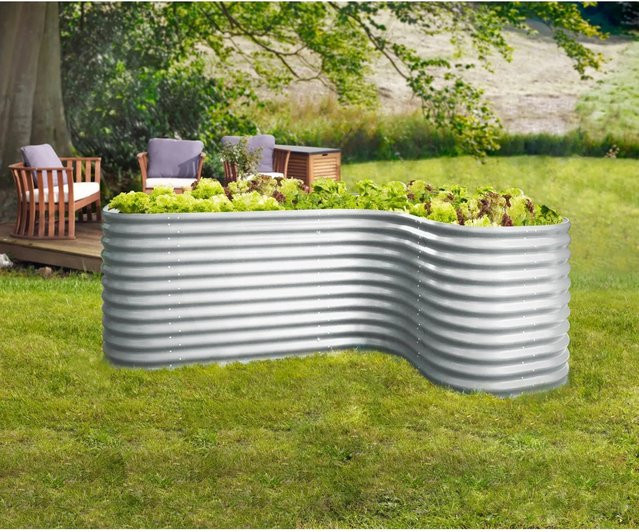 Vitavia Hochbeeterweiterung Curve für Hochbeet Vita 858, Aluminium Blank, B/H/T: 80 x 86 x 80 cm - Bild 1