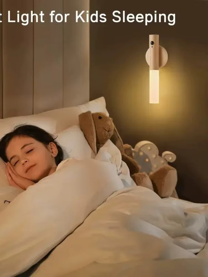 XIWANGFIRE LED Nachtlicht mit Bewegungssensor, wiederaufladbare Wandlampe in Weiß für Schlafzimmer und Kinderzimmer, warmweißes Licht - Bild 6