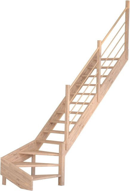 StarWood Treppe Mykonos Pro Eiche Gewendelt R in Braun mit Holz-Design-Geländer FSC - Bild 1