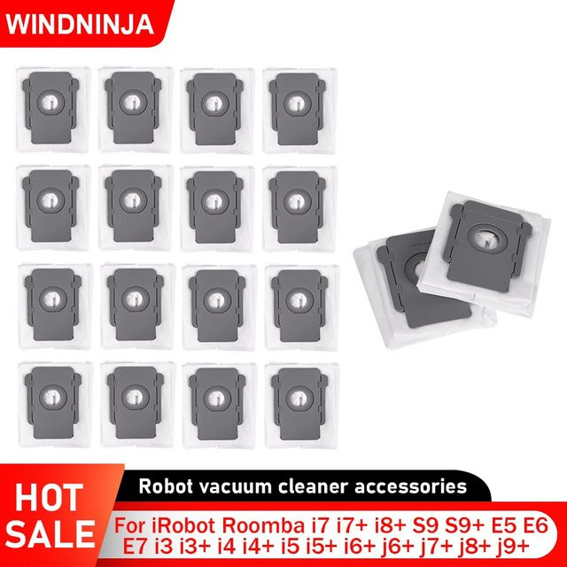 WINDNINJA Staubbeutel in Weiß für iRobot Roomba i7 i7+ i8+ S9 S9+ E5 E6 E7 i3 i3+ i4 i4+ i5 i5+ i6+ j6+ j7+ j8+ j9+ Staubsaugerzubehör Ersatzteile - Bild 1