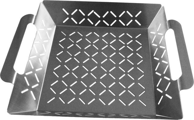 Steuber Grillkorb Groß aus Edelstahl in Silber, B/T/H: 34,5 x 29,5 x 6,5 cm - Bild 1