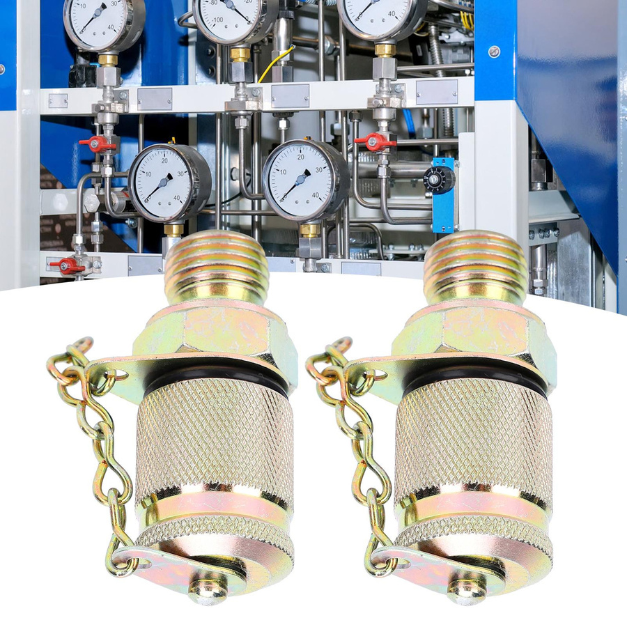 2 Stück Hydraulik-Testadapter Messpunkt Kupplungswerkzeug für Hochdruckschlauchanschlüsse, Farbe: Silber - Bild 2