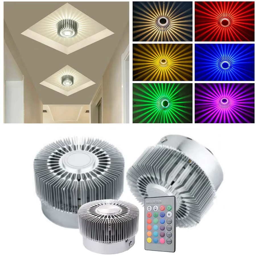 HEGEHE Sonnenblumen Wandleuchte mit RGB-Effekt, 3W LED Korridor-Leuchte für den Innenbereich, Mehrfarbig - Bild 2