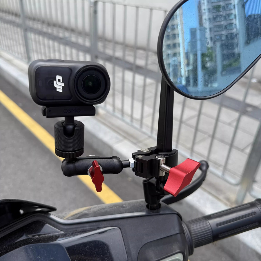 Motorrad-Kamerahalterung aus Metall mit Gelenkhalterung für DJI 360 Motion und GoPro in Schwarz - Bild 2