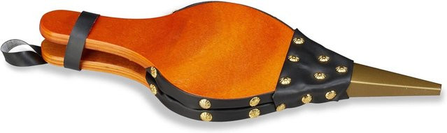 Relaxdays Blasebalg aus MDF und Kunstleder in Braun, Schwarz und Gold, H x B x T: 39 x 16 x 4 cm - Bild 1