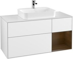 V&B Waschtischunterschrank Finion mit Wandbeleuchtung, Weiß lackiert, Breite: 120 cm - Bild 1