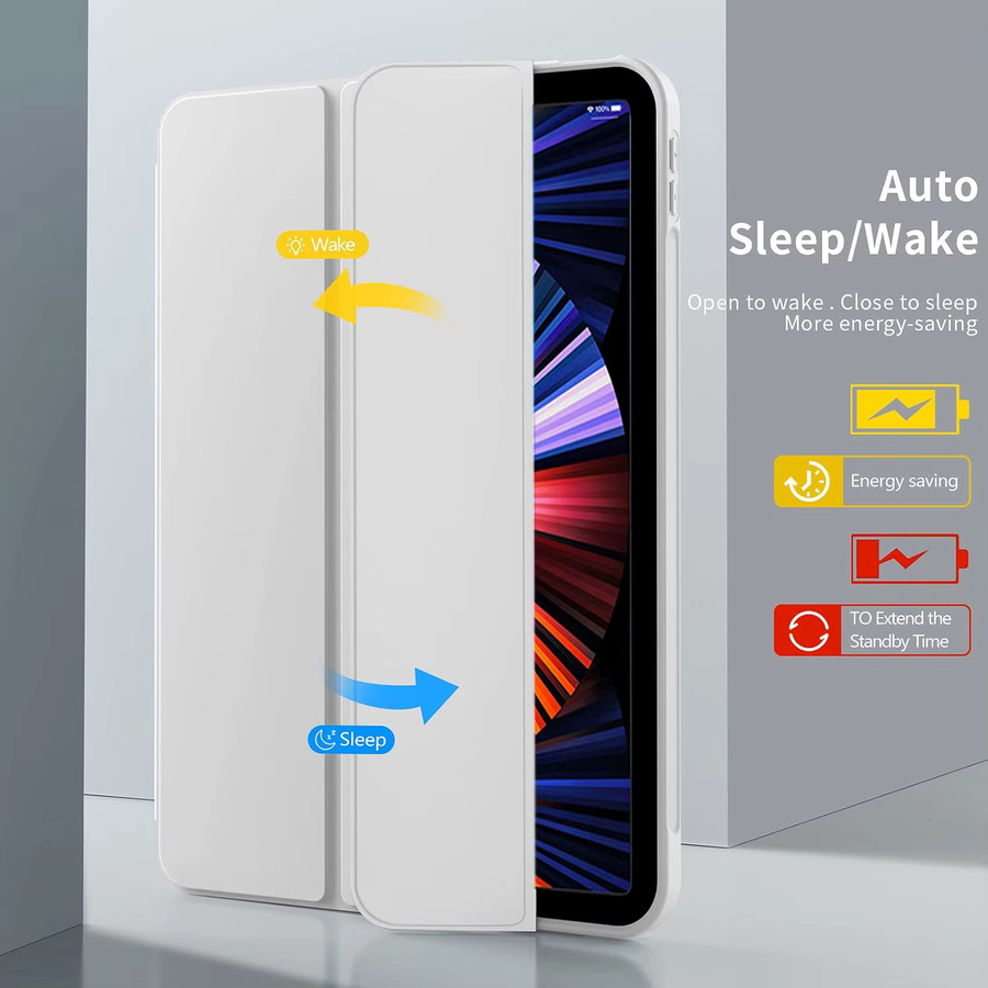 QIJUN Klapphülle für iPad Pro 12,9 Zoll (3./4./5./6. Generation) mit Magnetständer aus PU-Leder in Lila - Bild 3