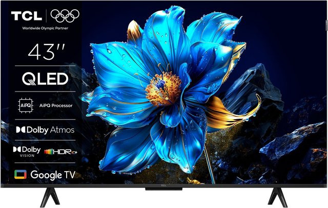 TCL 43P79K QLED Smart-TV in Silver/Black mit 4K Ultra HD, Sprachsteuerung und DVB-T2/C/S2 - Bild 1