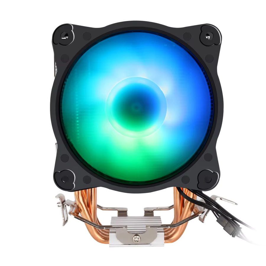 Shyrrik CPU-Kühler mit 130W TDP, 4 Heatpipes und 4-Pin PWM, PC-Tower-Radiator für Intel LGA 1700 2011 1200 1150 1151 X79 X99 E5 und AMD AM3 AM4, Schwarz/Mehrfarbig - Bild 3