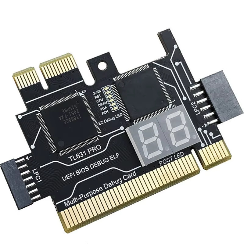 TL631 Pro Diagnosekarte und Erweiterungskarte für PCI-E Motherboard und Laptop in Schwarz - Bild 2