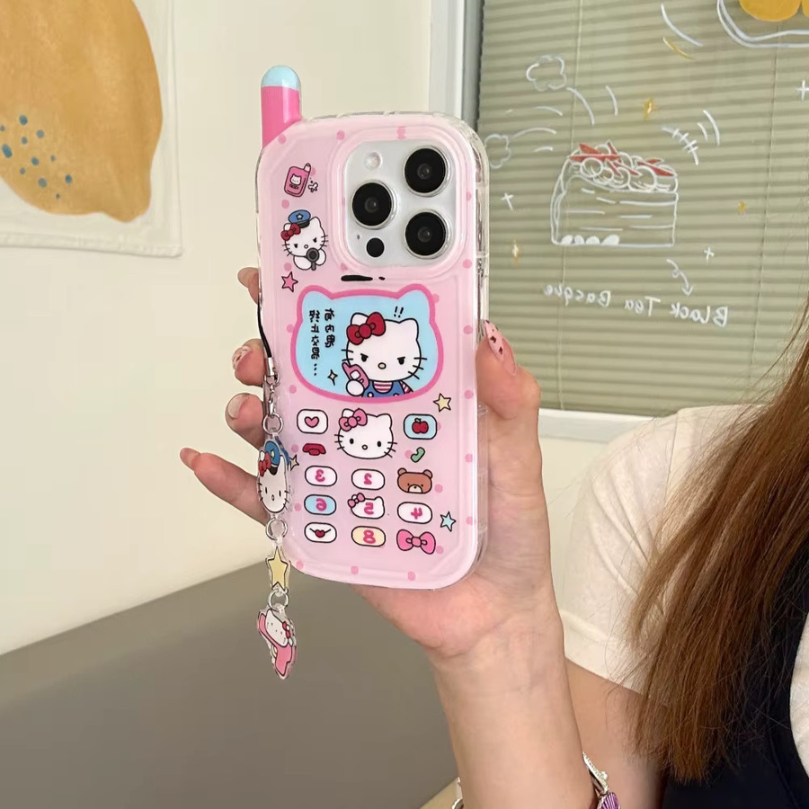 Hallo Kitty Handyhülle in Rosa für Apple iPhone 16, 15, 14, 13 und Pro Max mit Umhängeband und stoßfestem Hardcase - Bild 4