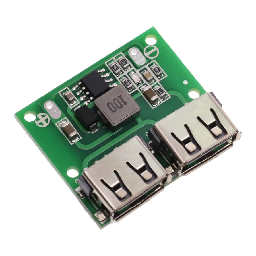DC-DC Step Down Ladegerät mit Dual USB Ausgang, Buck Spannung Board für 6-26V zu 5V, 3A Auto Laderegler, Grün - Bild 2