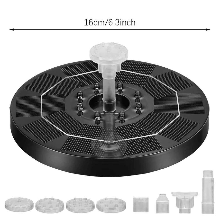 SHENZHITECH Solar-Vogelbadbrunnen mit RGB-LED-Lichtern und zwei Betriebsmodi für Garten und Teich, Multicolor - Bild 5
