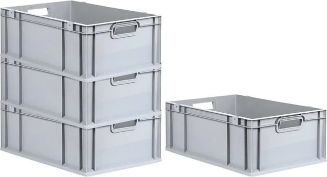 PROREGAL SuperSparSet 4x Eurobox NextGen Grip in Grau mit verstärkten Wänden, H x B x T: 22 x 40 x 60 cm, 44 Liter - Bild 1