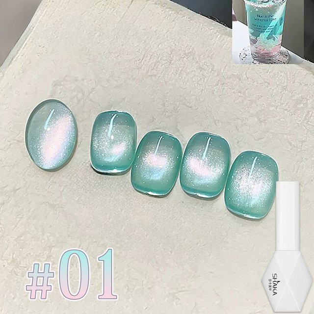 SHAKA Gel-Nagellack, Schimmernd, Mintgrün Lila Rosa - Bild 1