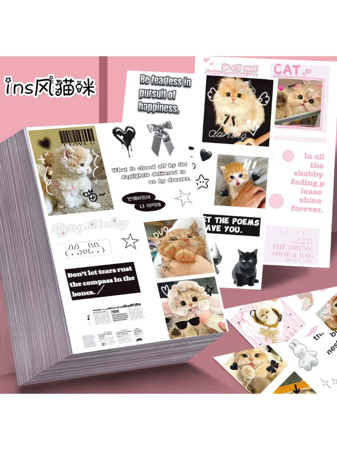 8-teiliges Set bezaubernde Katzenaufkleber von BulingBulingStickers Store in Multicolor für Handyhüllen, Notizbücher und Wasserflaschen - Bild 4