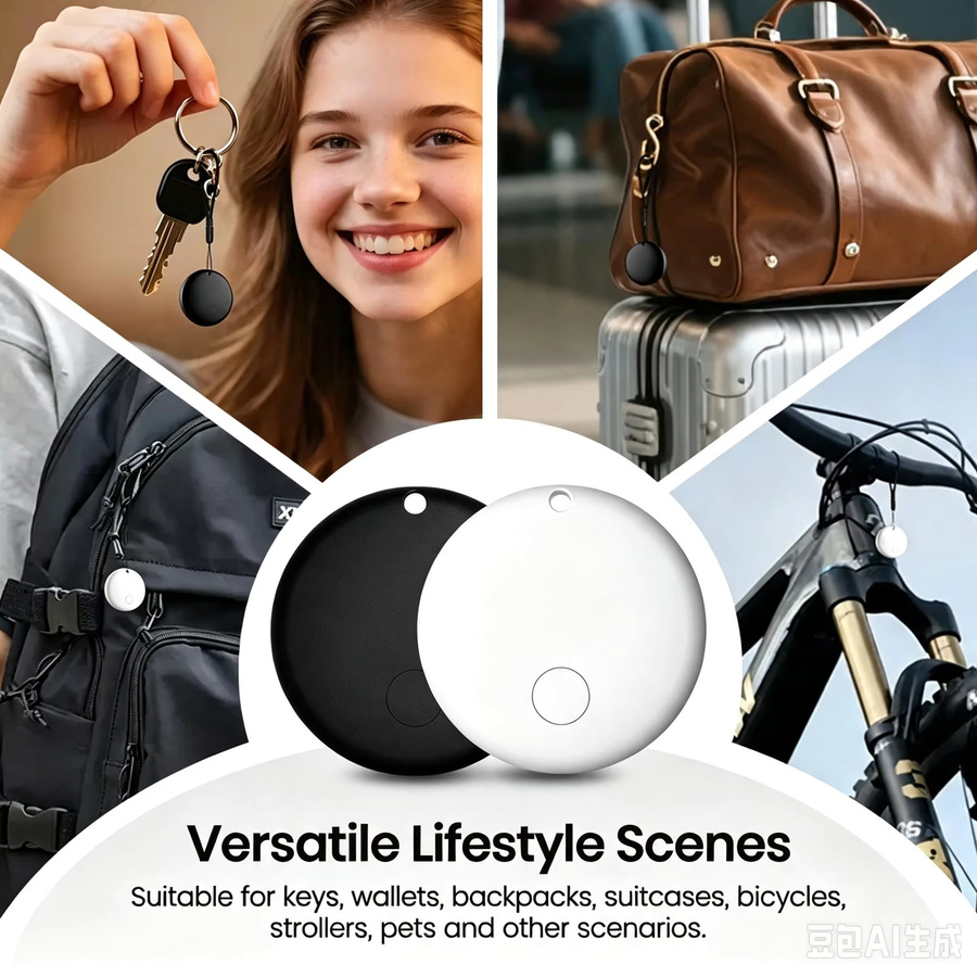 Smarte Bluetooth-Tracker-Tags in Schwarz für Android und iOS zur Ortung von Schlüsseln, Gepäck und Geldbörsen - Bild 3