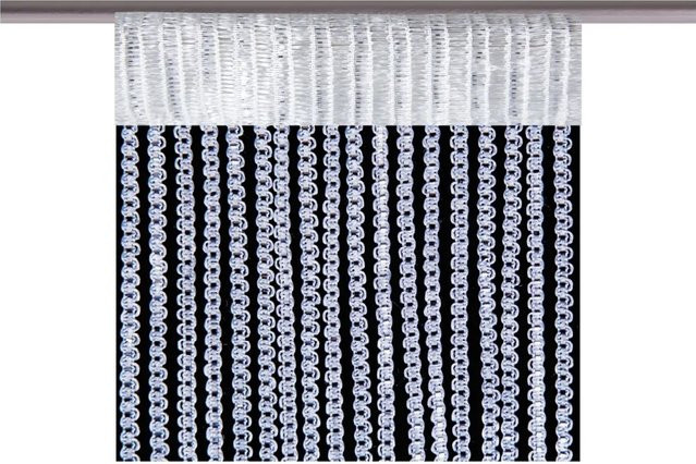 Bestlivings Metallic Fadenvorhang Trennvorhang in Weiß mit Stangendurchzug, B: 90 cm, H: 200 cm - Bild 1