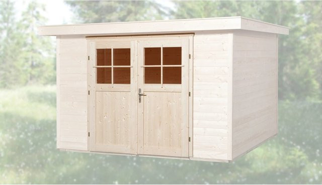 Weka Zusatzdoppeltür für Gartenhäuser aus Holz in Beige, B/H: 182 x 182 cm - Bild 1