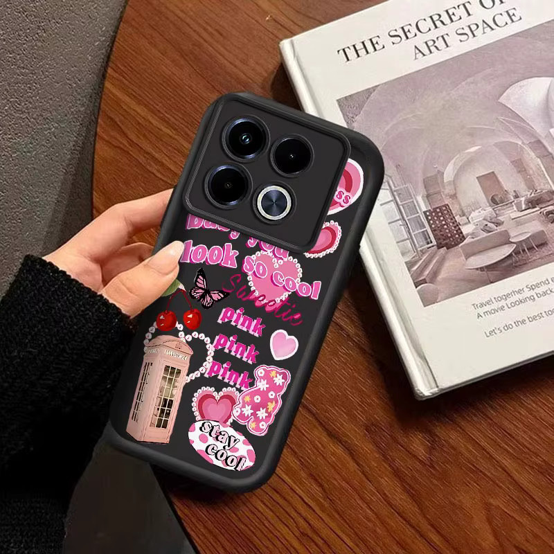 Sky Eye Silikon Handyhülle mit Schmetterlings-Lanyard für Infinix Note 40 Pro 50 Pro 50i 60 in Schwarz und Multicolour - Bild 5