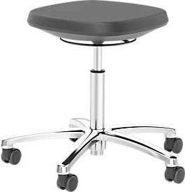 Arbeitshocker Bimos Labsit aus Integralschaum in Schwarz, B/T/H: 40 x 40 x 45-65 cm - Bild 1