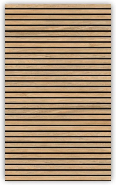 Walllux Duschrückwand Eiche Streifen in Holzoptik aus Alu-Verbund, Farbe Braun, B: 125 cm, H: 210 cm, Dicke: 3 mm - Bild 1