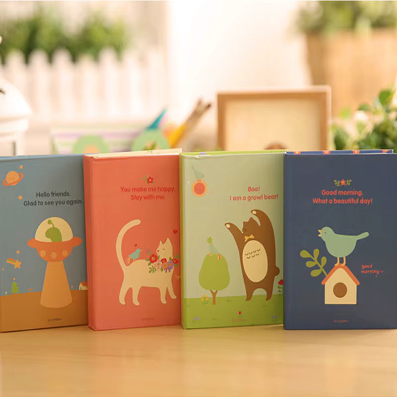 Leaffei Regenbogen Notizblock mit Cartoon Tier-Motiven Katzen und Vögeln, Hardcover Klebenotizen in Mehrfarbig - Bild 1