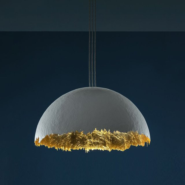 Catellani & Smith PostKrisi 49 Pendelleuchte in Weiß und Blattgold mit Durchmesser: 80 cm - Bild 1