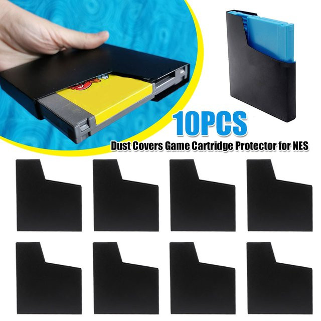 10 Stück Matte Schutzhüllen für NES Spielkassetten von LAIMANEI in Schwarz - Bild 1