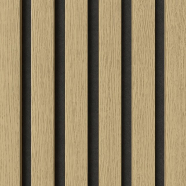 Denpanels Akustikpaneel in Eiche mit schwarzem Filz und Streifenoptik im skandinavischen Stil, B: 29,5 cm, H: 15 cm - Bild 1