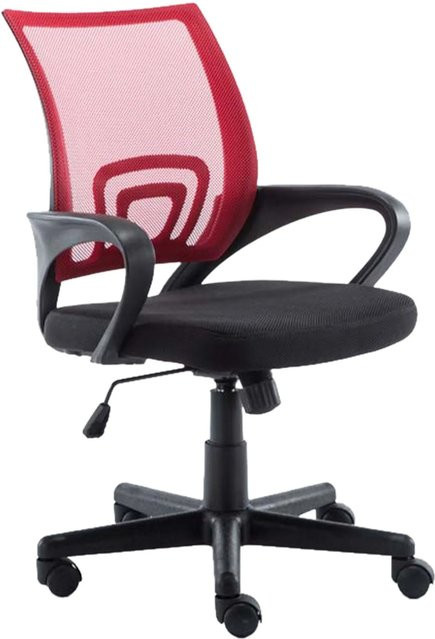 DELUKE Bürostuhl PARIS in Rot aus Kunstleder mit Kunststoffgestell, ergonomischer Schreibtischstuhl für dein Homeoffice, B/T/H: 88 x 56 x 54 cm - Bild 1
