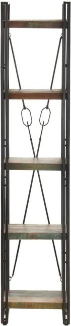 vidaXL Bücherregal aus Massivholz in Braun mit 5 Fächern im Industriestil, B/T/H: 40 x 30 x 180 cm - Bild 1