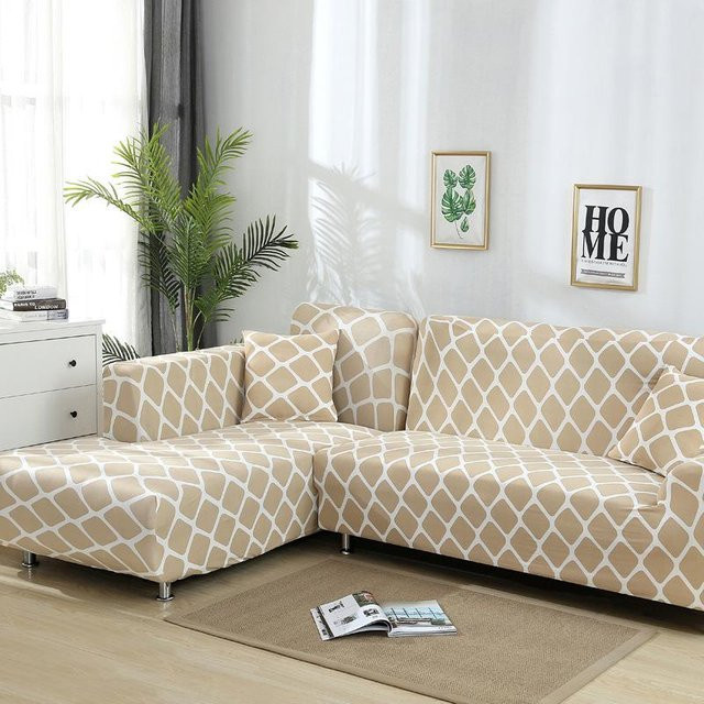 BC-Warm Home Stretch-Sofabezug in Beige, elastischer Sofa-Schonbezug mit Anti-Rutsch-Funktion, Breite: 140 cm, Höhe: 90 cm - Bild 1