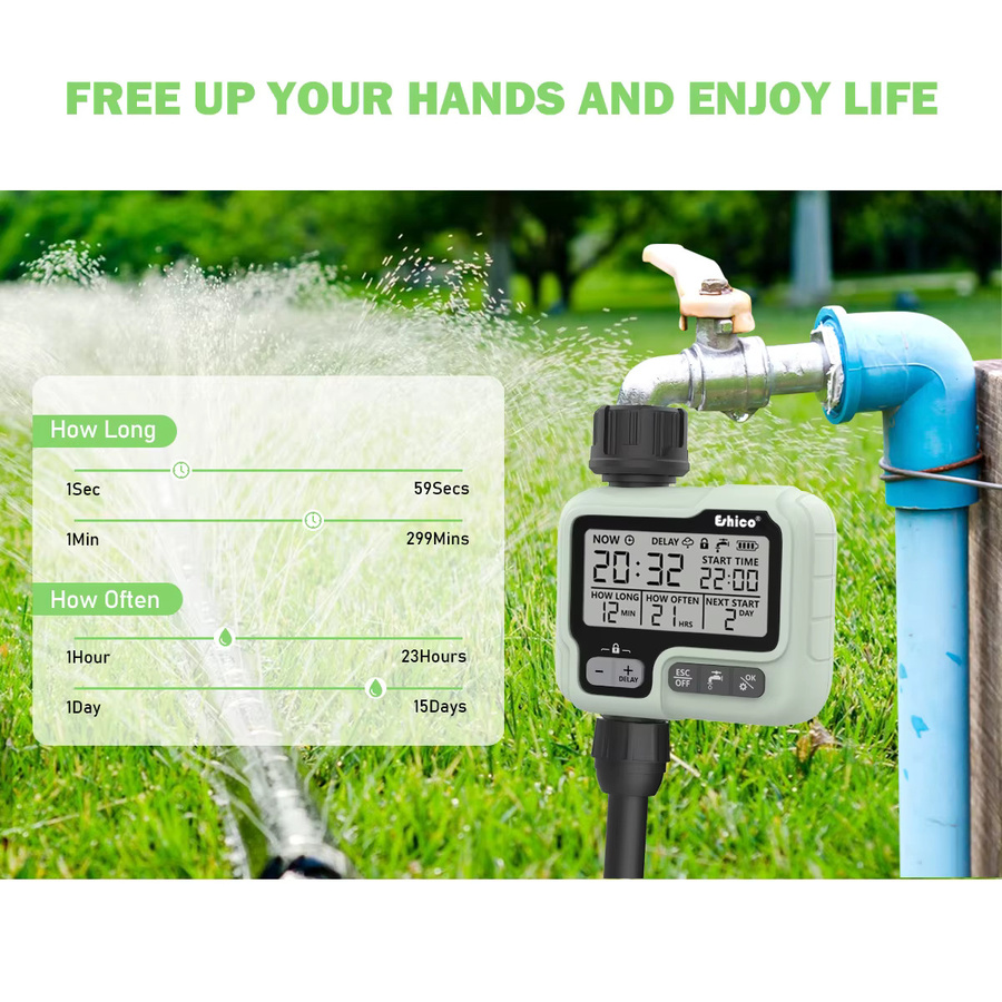 HCT-322 Automatischer digitaler Wassertimer für die intelligente Gartenbewässerung und Außenbewässerung - Bild 5