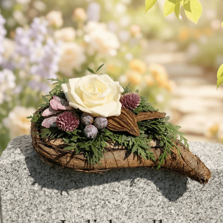 Tropfen Tilda Tischdekoration in Weiß mit floralem Design - Bild 3