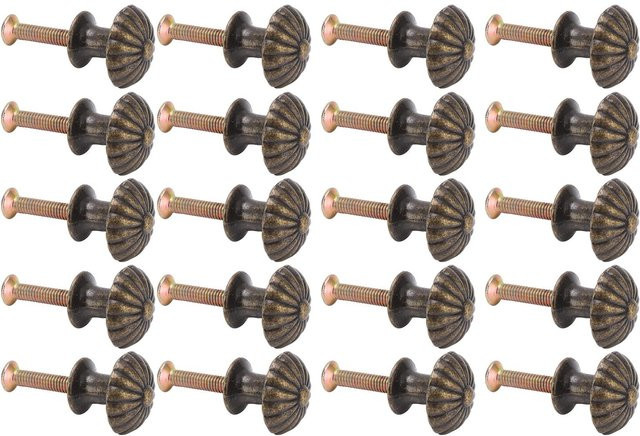 20 Stück Igeteck Möbelgriffe Mini Vintage Pilzform Knöpfe aus Zinklegierung in Gold gebürstet - Bild 1