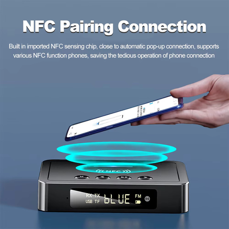 Kebidumei Bluetooth 6.0 Empfänger und Sender in Schwarz mit AUX 3,5mm, RCA, Optisch und Koaxial für TV, Auto und Lautsprecher - Bild 4