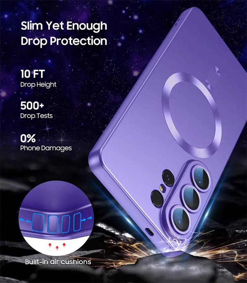 Stoßfeste magnetische TPU Schutzhülle für Samsung Galaxy S26 S25 S24 S23 S22 S21 Ultra Plus mit MagSafe Kompatibilität in Purple von newteneight - Bild 3