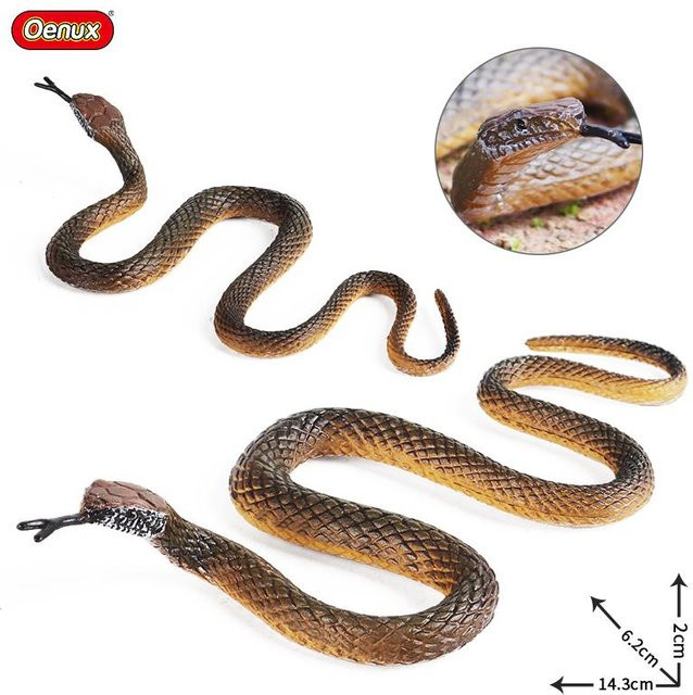 Oenux Schlangen Tiere Modell Kobra Klapperschlange Python Actionfiguren 2-teiliges Set - Bild 1