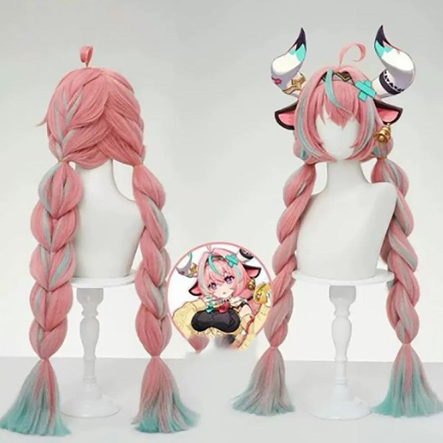 HAIRJOY Synthetik Perücke Genshin Impact Vares, rosa, 32 inches - Bild 1