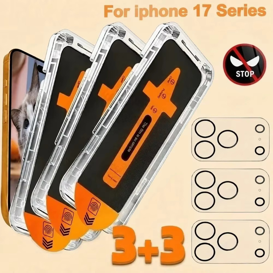 3er-Set SnakeGlass Blickschutzfolie mit HD-Kameraobjektivglas für iPhone 17 16 15 14 Pro Max Air Plus 13 12 11 Pro 17e 16e in Transparent - Bild 1