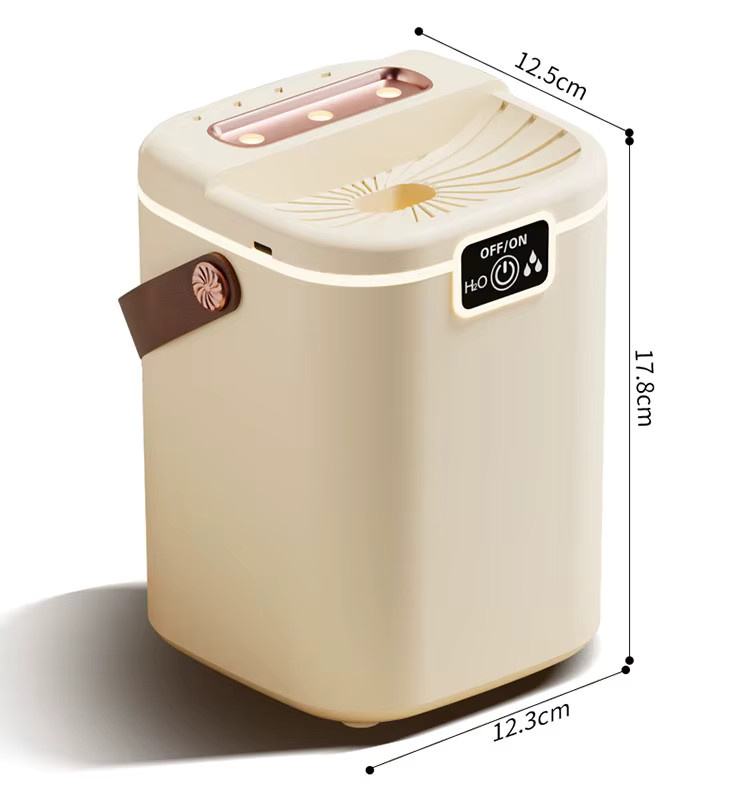 TINSOL Luftbefeuchter mit 2L Fassungsvermögen in Weiß, Ultraschall-Vernebler mit Dreifachdüsen und Nachtlicht, Typ-C-Anschluss - Bild 4