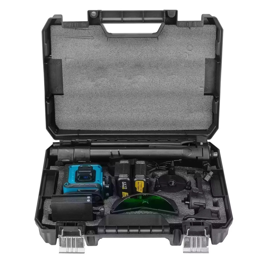 Gisam 16-Linien 4D Laser-Wasserwaage mit Stativ, selbstnivellierend, 360 Grad horizontal und vertikal, grüner Laser - Bild 6