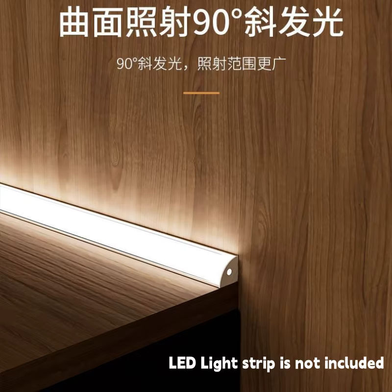 Ksdligh LED Aluminium Profil Kanal für lineare Lichtleisten in U-V-W Form, Schwarz oder Silber, zur Einbettung in Schränke und Möbel - Bild 3