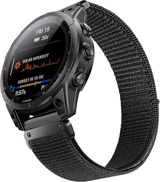Uhrenarmband Nylon, 22 mm, 26 mm, Schwarz, Unisex - Bild 1