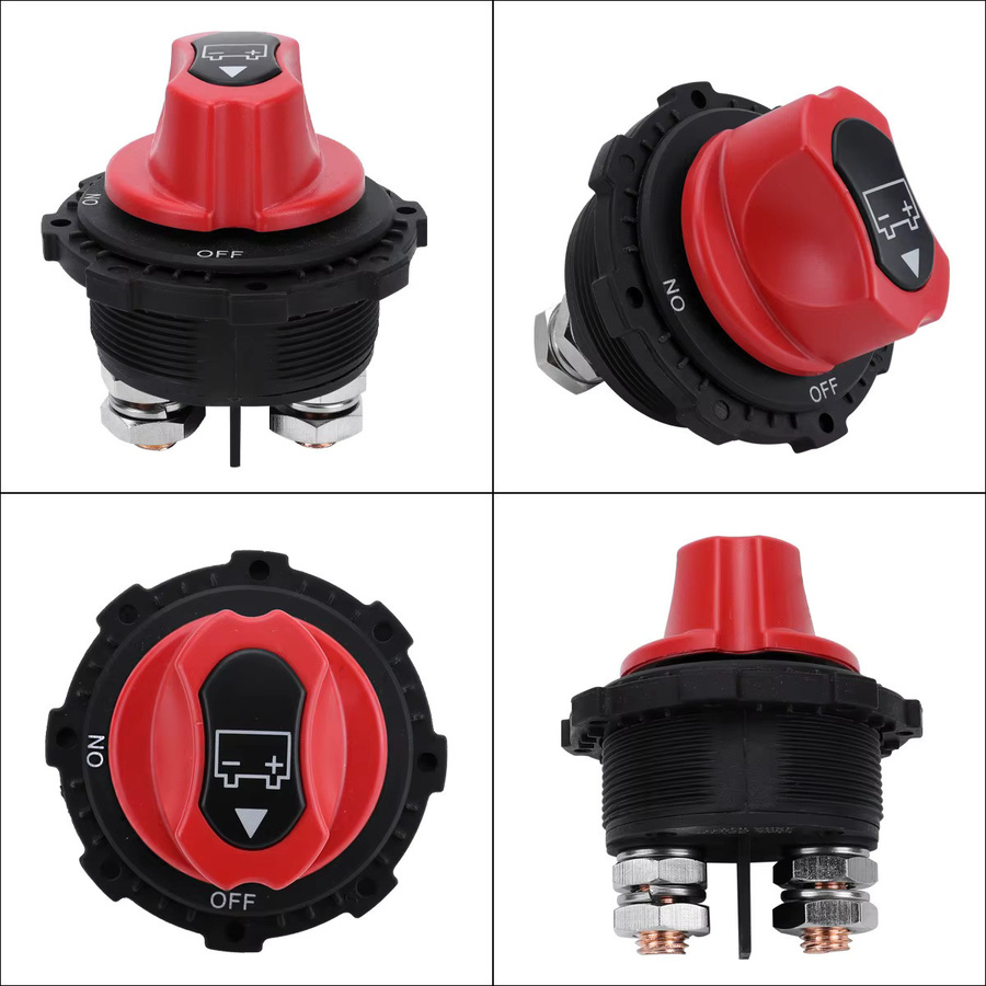 CCUUD Batterie-Trennschalter Rot, 32 V DC, 300 A, Ein-Aus-Stromschalter für Auto, Geländewagen, LKW, Boot und Wohnmobil - Bild 3