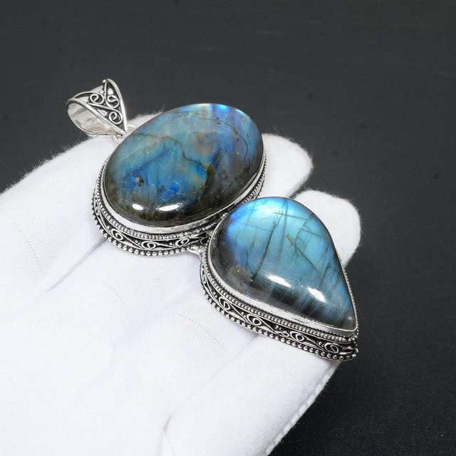JewelryMart Anhänger, 925 Silber, blauer Labradorit, Damen - Bild 1